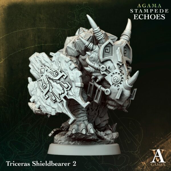 Zestaw figurek Triceras Shieldbearers – 4 sztuki z podstawkami - obrazek 2