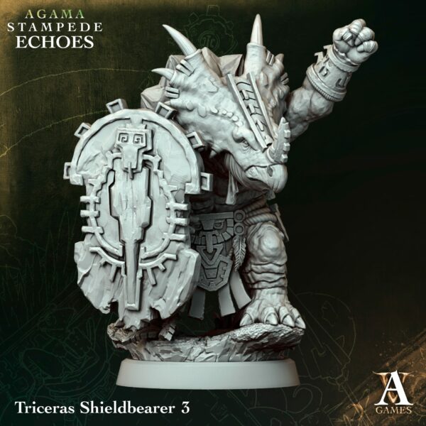 Zestaw figurek Triceras Shieldbearers – 4 sztuki z podstawkami - obrazek 4