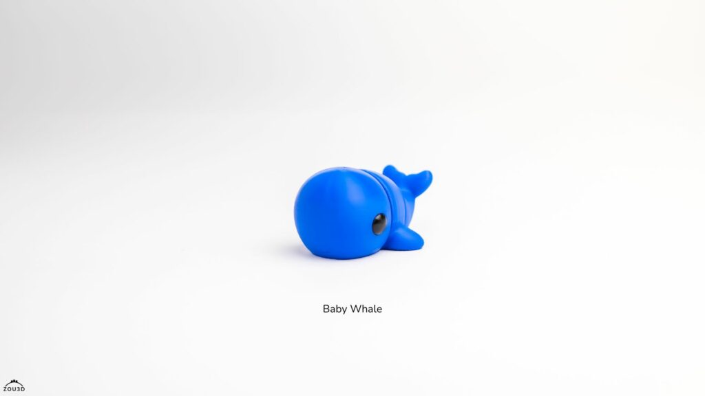 Baby Whale – ruchoma figurka do pomalowania 3D FDM