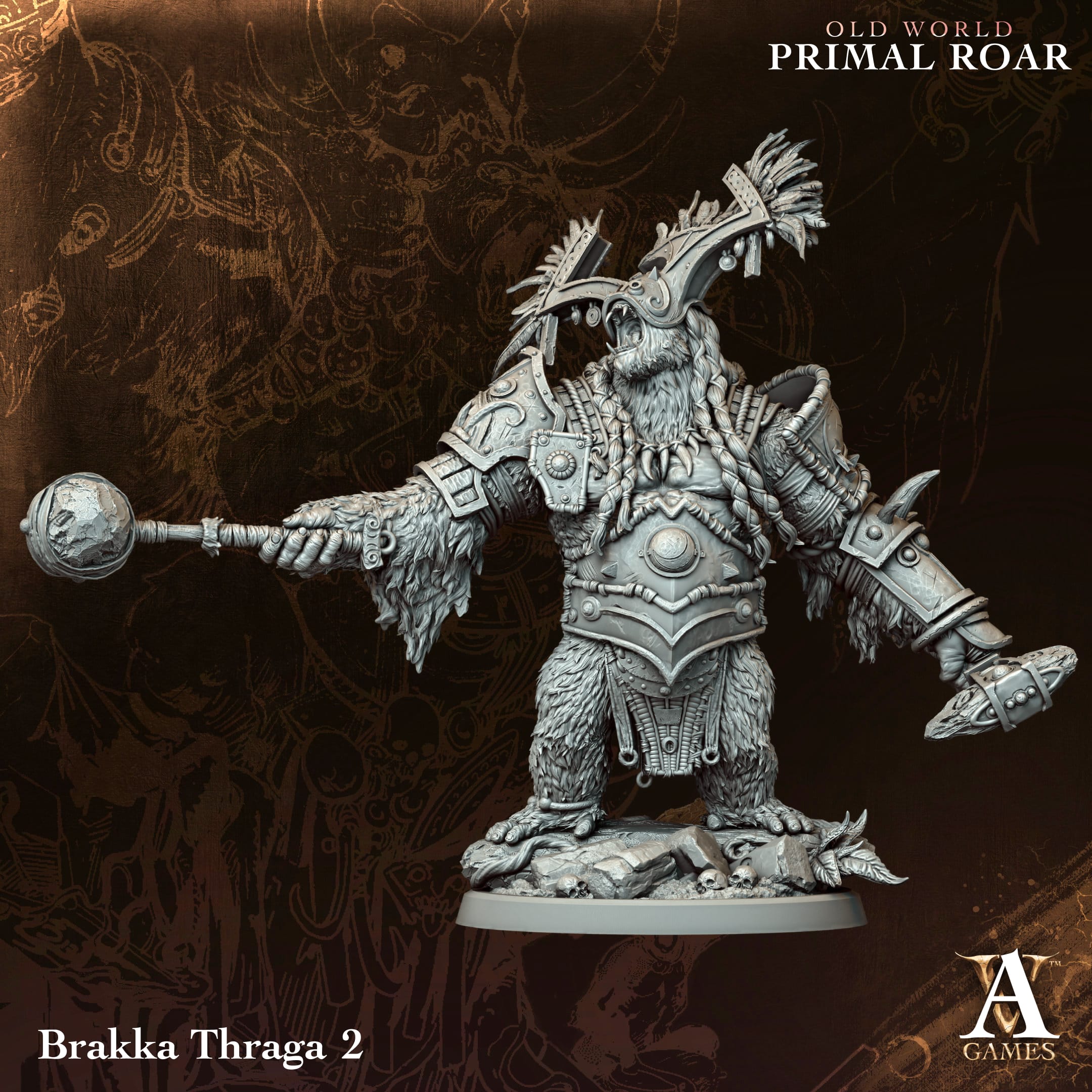 Brakka Thraga Warband – Zestaw 4 Figurek – Old World Primal Roar - obrazek 3