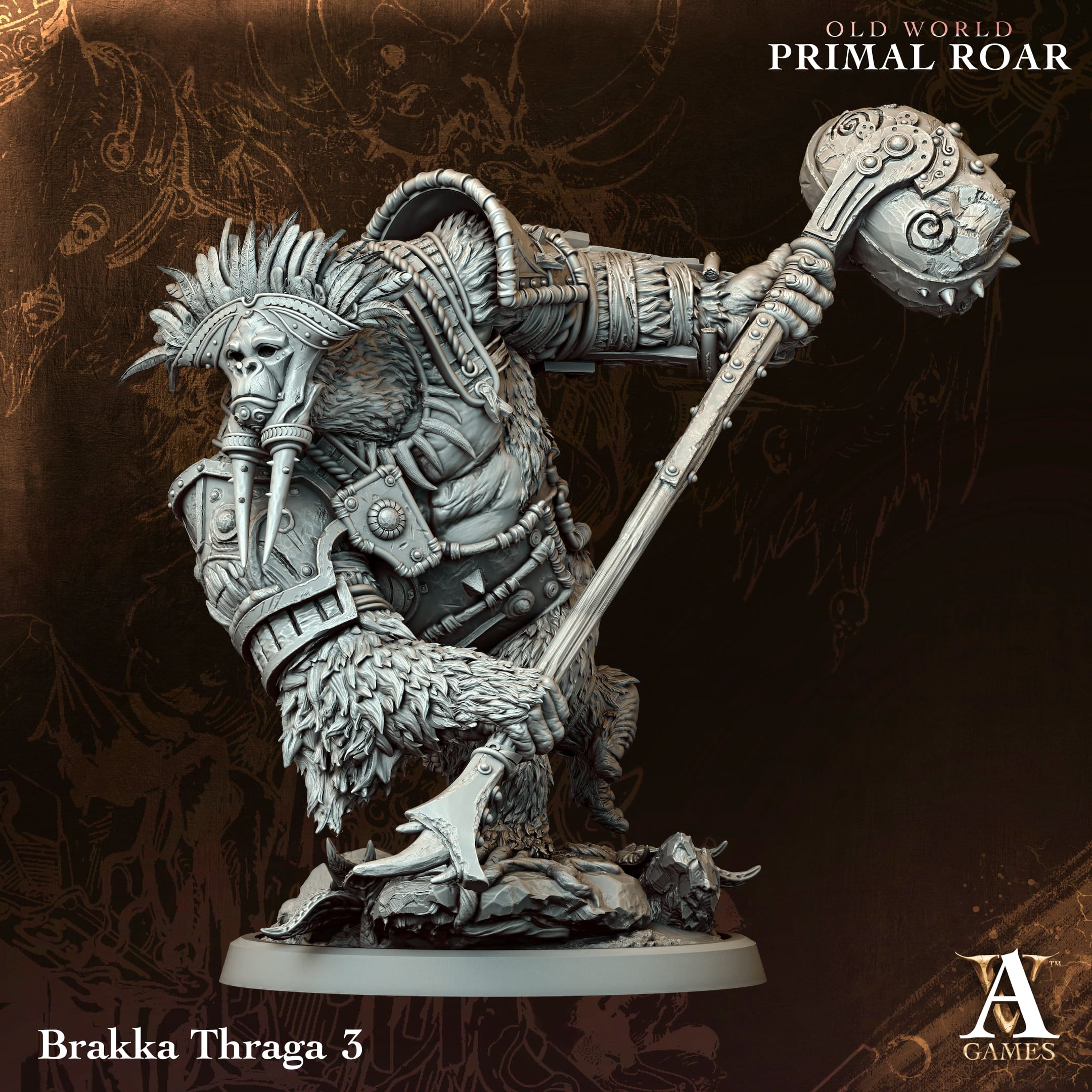 Brakka Thraga Warband – Zestaw 4 Figurek – Old World Primal Roar - obrazek 2