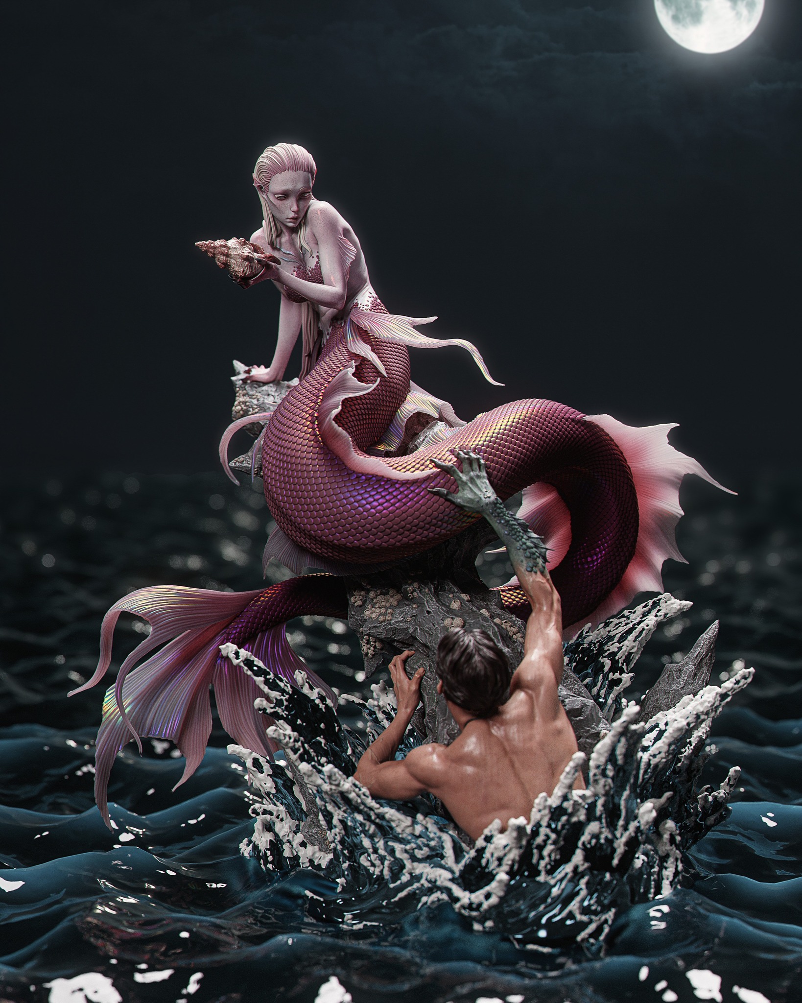 Mermaid – Statuetka kolekcjonerska – 1:6 ~41cm - obrazek 9