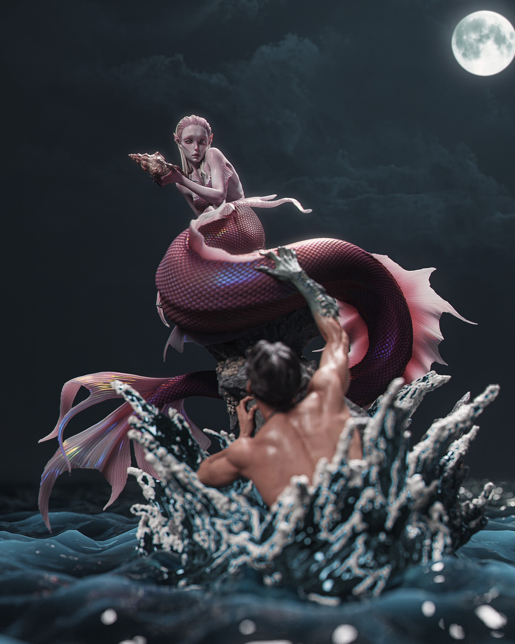 Mermaid – Statuetka kolekcjonerska – 1:6 ~41cm - obrazek 6